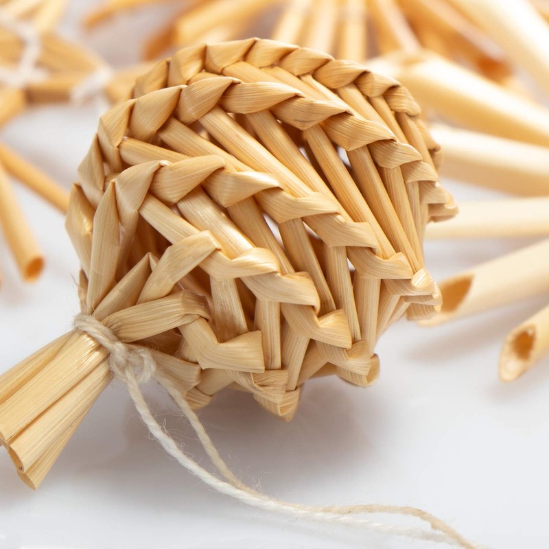 com-four® Christmas Tree Decoration - Straw Star Christmas Tree Decoration