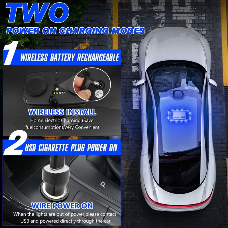 OPL5 Rechargeable Blue Emergency Roof Top Strobe Light Wireless Battery,