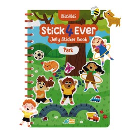 DINO MINI Stick4Ever Jelly Sticker Book - for Kids - Waterproof, Easy to Clean Jelly Stickers for Kids - Reusable Sticker Book for Toddlers with 50 Pcs of Jelly Stickers (Forest)