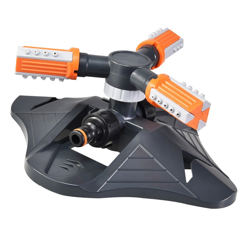 Lawn Sprinkler 3 Arm Nozzles 360° Auto Rotating Irrigation Water