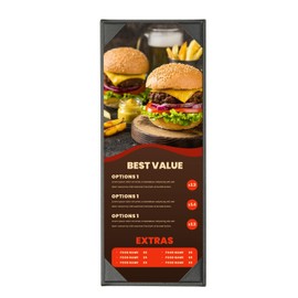 PATIKIL 4.25x11 Inch Leather Menu Covers for Restaurant, Menu Holder Single View Menus Folder Book for Restaurant Cafe Bar Hotel Wine List, Black