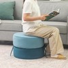Adeco Double Layer Stackable Pouf Ottoman, Fabric Modern Round Foot
