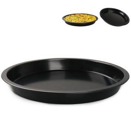 Miruchertter Pizza Pan 10 Inch Round Pizza Plate Non-Stick Pizza Pan Carbon Steel Pizza Oven Tray for Baking, Roasting, and Serving, Non Toxic & Heavy Duty, Oven Safe & Easy Clean