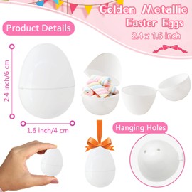 Xilanhhaa 50Pack White Plastic Easter Eggs,2.4 Inch Blank Fillable Eggs for Filling Specific Treats,Easter Theme Party Supplies,Goodie Basket Stuffers