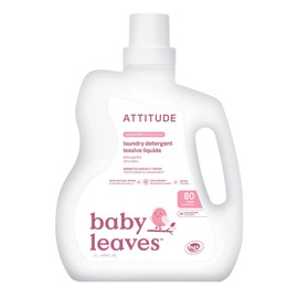 ATTITUDE Baby Laundry Detergent Liquid, EWG Verified, Safe for Baby Clothes, Infant and Newborn, Vegan and Naturally Derived Washing Soap, HE Compatible, Unscented, 80 Loads, 67.6 Fl Oz