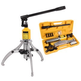 LFGUD Hydraulic Gear Puller 10 Ton 2 or 3 Jaws Hub Puller 9.84" Spread Hydraulic Puller Set Wheel Bearing Pulling Separator Hydraulic Puller Tool Kit with Case for CV Shaft Axle Rotors