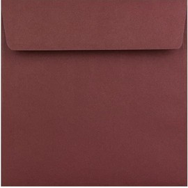 155 x 155mm Square Coloured envelopes for Greeting Cards Wedding Invitation Crafts - Pack of 50 Envelopes (Burgundy Red Peel & Seal)