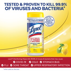 Lysol Disinfectant Wipes, Multi-Surface Antibacterial Cleaning Wipes, For Disinfecting and Cleaning, Lemon and Lime Blossom, 35 Count (Pack of 3)
