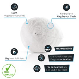 VERTICAL FELLOWS Chalk Ball Pack of 3 (3 x 60 g) Chalk Ball Magnesia Ball Dermatest Very Good Ideal Chalk & Magnesia Chalk Ball for Climbing, Bouldering, Gymnastics, Weightlifting, Cross Fit