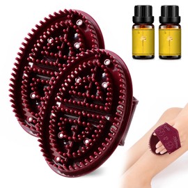 Meridian Brush 2 Pcs with Massage Oil Set Full Body Relaxation Comb