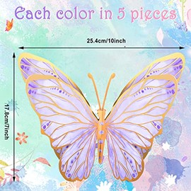 10 Centros de Mesa de Mariposas Decoración de Fiesta de Mariposas Centros de Mesa de Toppers de Mariposas Decoración de Pared para Suministros de Fiesta de Cumpleaños Baby Shower (Rosa, Púrpura)