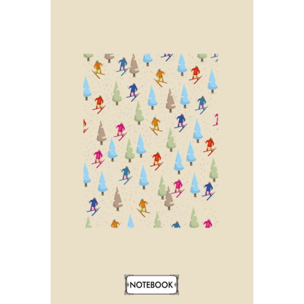 Cartoon Ski Pattern B49605 Notebook: Planner, Matte Finish Cover, Lined