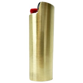 Metal Lighter Case Compatible BIC Standard J6 - Durable Lighter Cover and Holder Pouch for BIC Lighters,Texture Design in Bronze