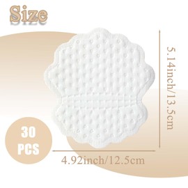 30 PCS Armpit Sweat Pads, Sweat Patches for Underarms Women and Men, 4.92 x 5.14 Larger Size for Better Coverage, Pure Cotton Disposable Absorption, Comfortable, Unflavored and Non Visible.