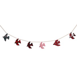 Elegant little tail Christmas Garland Red White Green Plaid Xmas Tree Pigeon Banner Christmas Party Decoration Holiday Banners for Mantle Fireplace Home Window Wall Decor Outdoor Indoor Hanging