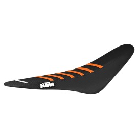 Enjoy Mfg 2011-2015 KTM SX-SXF 125 250 350 450 SEAT COVER ALL BLACK / ORANGE RIBS #47 LOGO