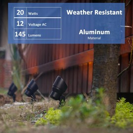 Malibu Low Voltage Landscape Lighting 9604 - 20W 145 Lumens Halogen Outdoor Lights 2800K With Stake Connector (8 Pack)