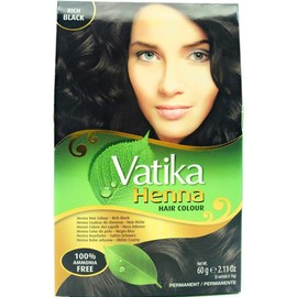 Dabur Vatika Henna Hair Colour Permanent Rich Black 6 x 10 g (Total - 60 g)