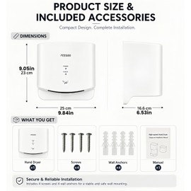 Compact Hand Dryer for Bathroom＆Small Business, 110V-130V, White