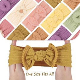 VISBL Baby Girls Headbands with Bows Soft Elastics Head Wrap Hair Accessories for Newborn Infant Toddler Kids