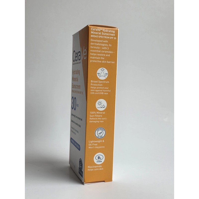 CeraVe Hydrating Mineral Face Sunscreen Lotion - SPF 30 -