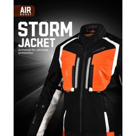 JAG Men's All Season Reflective Mesh Motorcycle Jacket | CE Armored Dual Sports Cordura Jacket with Removable Liner