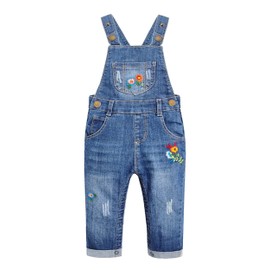 KIDSCOOL SPACE Bebé Niño Niñas Snap pierna/entrepierna Fácil cambio de pañal Jeans Overol, azul, 4-5 años