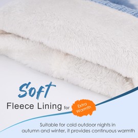 FZ FANTASTIC ZONE Winter Beanie Hats for Women with Fleece Lined Knitted Warm Womens Pom Pom Hat Chunky Cable Skull Cap Gifts Sky Blue