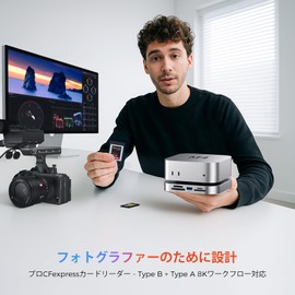 Mac Mini M4 Dock, USB 3.2 10Gbps CFexpress Type B/Type A Card Reader, SD/TF 4.0 Slot, M.2 NVMe SSD Enclosure, 10Gbps USB-C, 5Gbps USB-A*2, For Content Creators and Professional Filmmakers