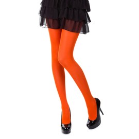 SENTELEGRI Colourful Opaque 60 Denier Tights, 30 Colours, Sizes S-XL (Medium, Orange)