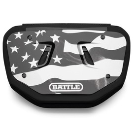 Battle Sports American Flag 2.0 Chrome Football Back Plate - Adult & Youth (Silver, Black, Adult)