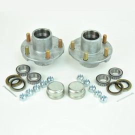 Sturdy Built (2)- Utility or Boat Trailer Hot Dipped Galvanized Hub 5 Lug 1 Inch x 1 Inch Kit 24647-2 (2) Complete 1 inch Spindle 5 Lug 2,000 lb Hub Kits