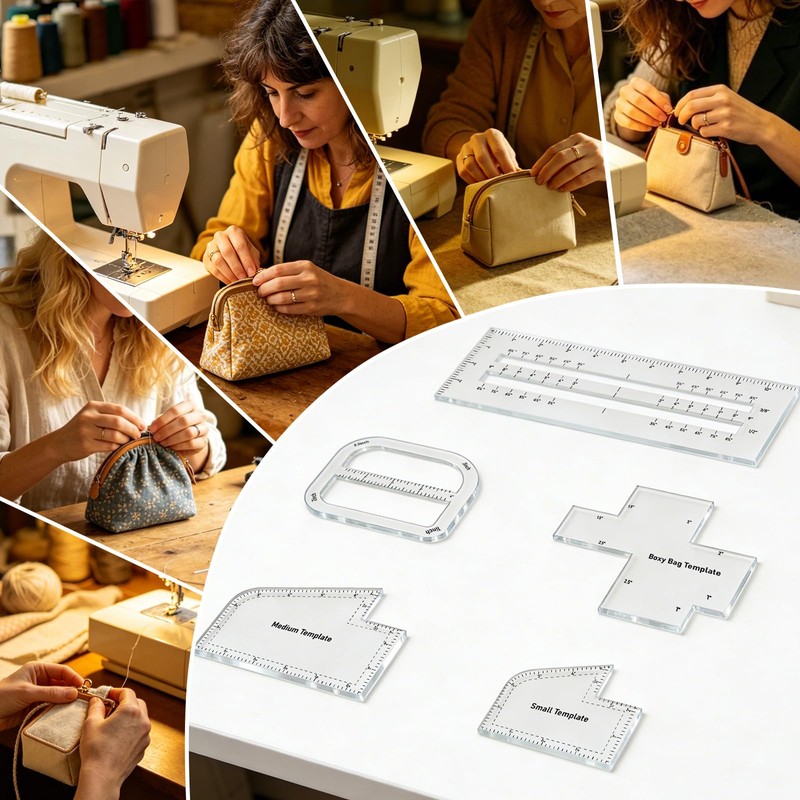 IJIJIJ 5Pcs Boxy Bag Making Templates for DIY Sewing Enthusiast