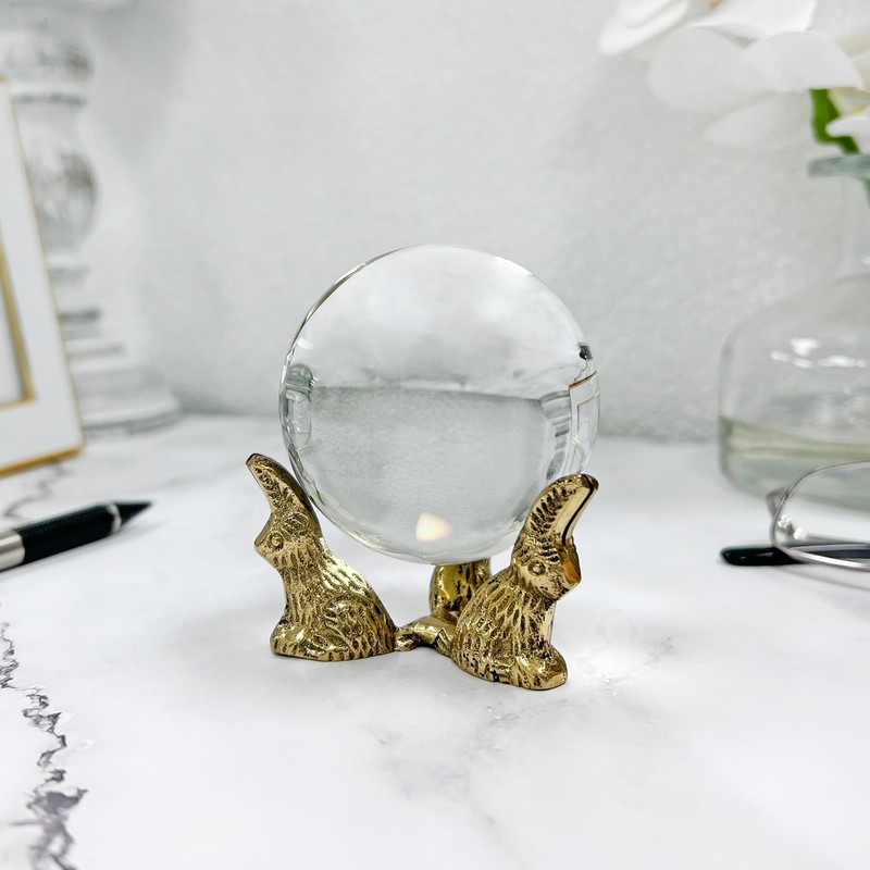 Bard's Brass toned Egg Stand/Holder, Rabbits, 2.125" Diameter