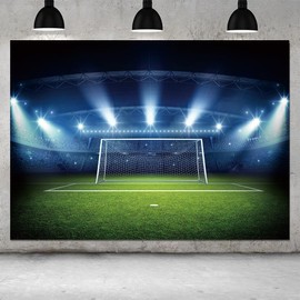 Football Photography Backdrop Soccer Pitch Stadium Light Photo Background Boys Sports Theme Happy Birthday Party Banner Decor Portrait Baby Shower Photo Booth Props 10x8ft