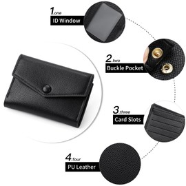 GAEKEAO Leather Wallet for Women，Small Womens Wallet Ladies Small Purse with RFID Protection