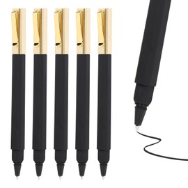Yuxinrong 6 Pack Gel Pens Black 0.5 mm Medium Point Gel Ink Black Pens with Cap Quick Drying Ballpoint Pen Smooth Writing Fine Point Pen for Journaling School Office Supplies