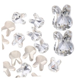 Baluue 20pcs Rabbit Nail Art Charms Rhinestones for Fingernail Decor DIY Manicure Ornaments Pearl Nail Art Adorable