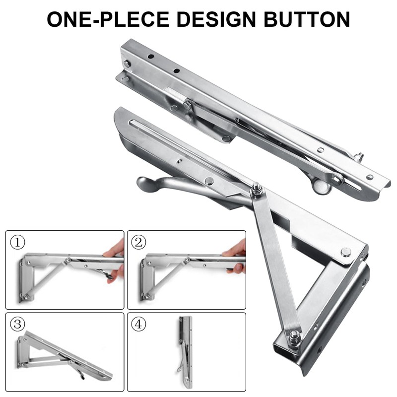 Pack of 2 200 mm Folding Console Heavy Duty Stainless