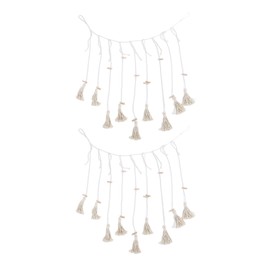 2pcs Macrame Photo Wall Hanging Nordic Style Stylish Hanging Tassel Photo Display with Clip for Teen Girls Women Bedroom F Type