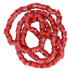 100Pcs 8mm Pigeon Leg Bands Aluminum Alloy Non Competition Recognizable Bird Leg Rings for Animal TrainingRed