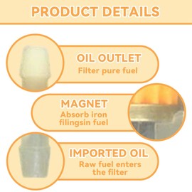 KYLOS 8Er Set Benzinfilter Kraftstofffilter Universal Sprit Filter 6Mm Pkw Kfz Auto Automobil Verschmutzungsgrad Aufgrund Der Transparenten Bauweise Leicht Erkennbar