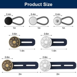 WILLBOND 24 Pcs Button Extenders for Jeans Include 12 Pieces Pants Waist Silicone 12 Pieces Metal Collar Extender Button for Women Men Extension 1.1-1.8 Inches
