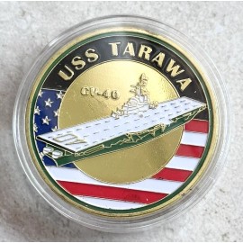 US NAVY - USS TARAWA / CV-40 Challenge Coin with special velvet case