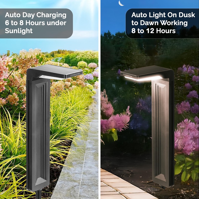 masatak Warm White Solar Pathway Lights 2 Pack - Ultra