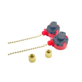 2Pcs Pull Chain Switch 3 Speed 4 Wire Replacement ZE-268S6 for Ceiling Fan Lamp Light Red