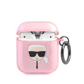 Karl Lagerfeld KLA2UKHGP Case for AirPods Pink with Sequins