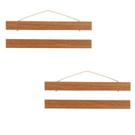 Hawpasy Set of 2 21 cm Magnetic Poster Rails A4, Teak Picture Frame for Wall Pictures, Magnetic Poster Hanger, Wooden Strips for Posters