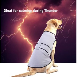 Sychien Dog Anxiety Dog Jacket,DogsThunder Calming Shirt Wrap Vest for Samll Dogs,Travel, Fireworks, Separation, Bluish Grey XS