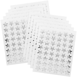 0.6" Silver Star Stickers - 960 Pcs, 20 Sheets - Reward Stickers for Children, Ideal for Reward Charts and More (960 Pieces, Silver)